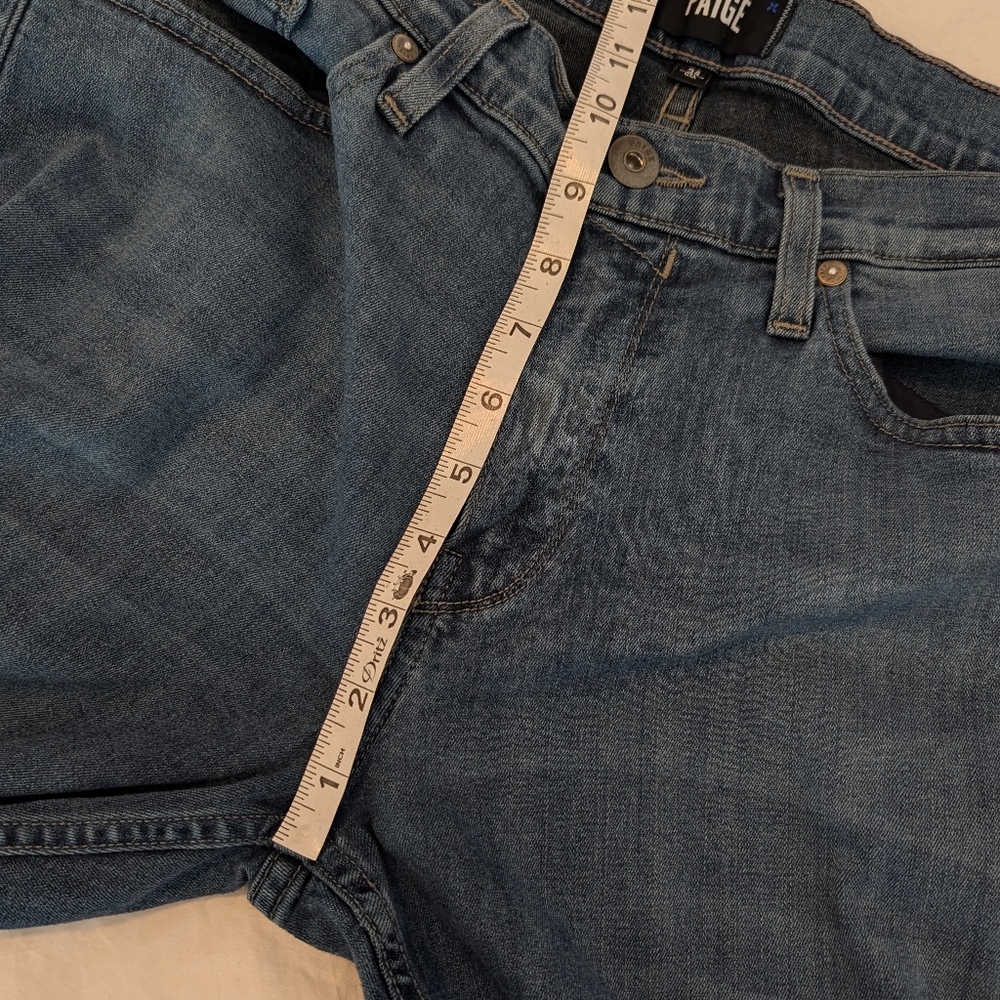 Paige Men's Normandie Jeans Straight Stretch Sz 34 X 33 Med/Dark Wash Designer - Picture 8 of 15